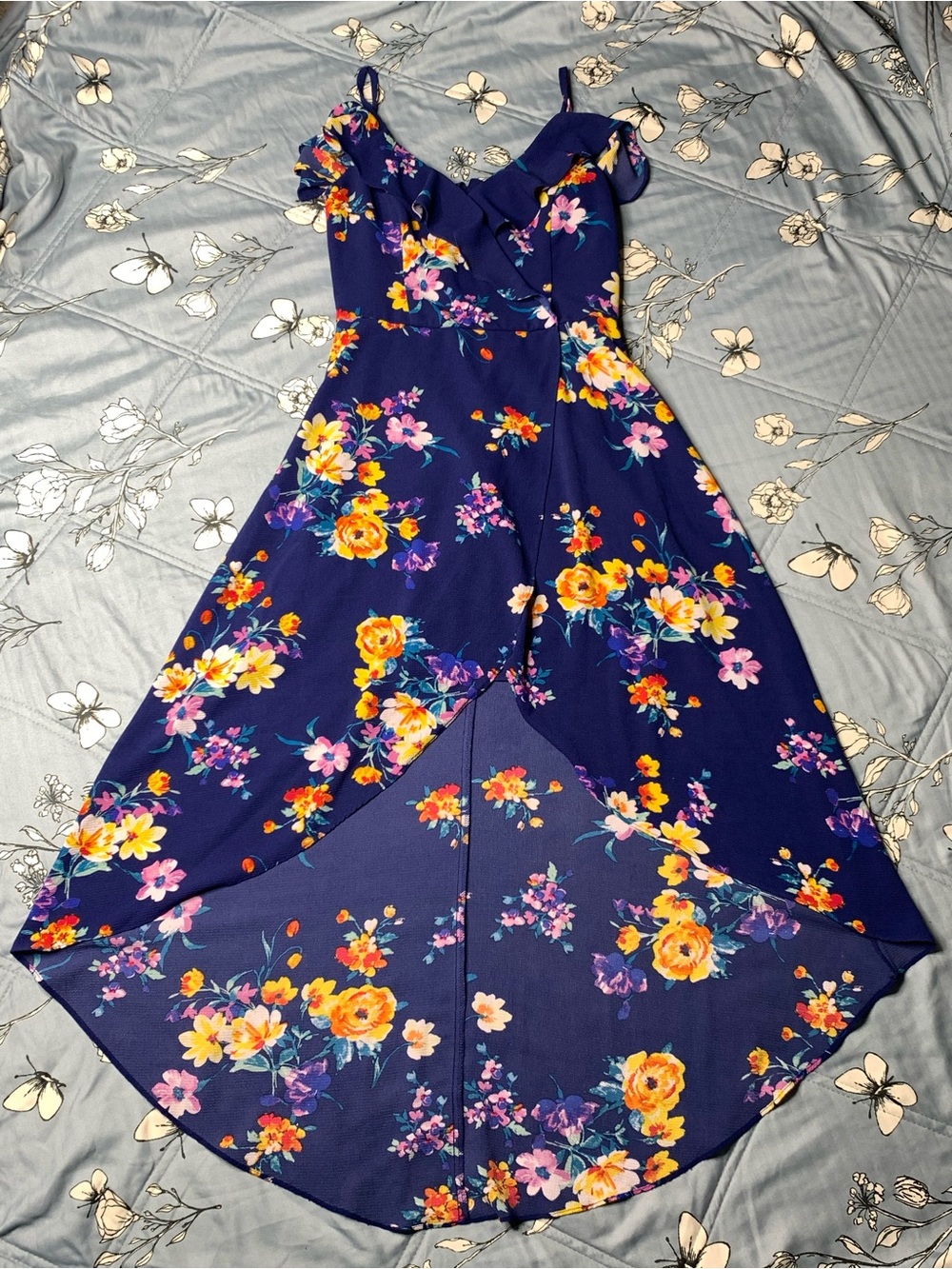 Colorful Floral High Low Dress